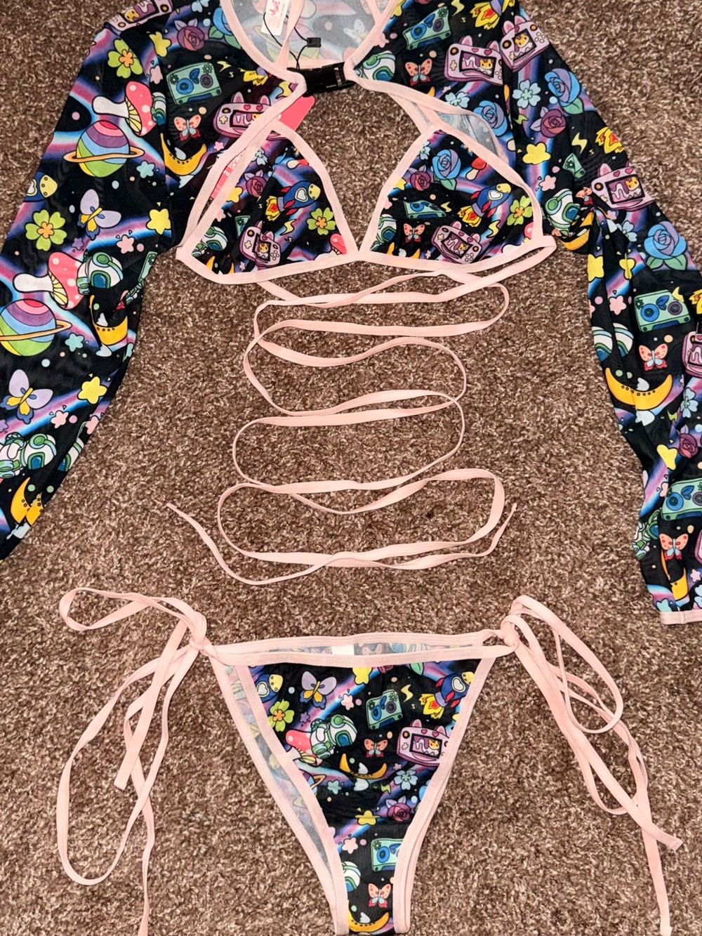 Romwe Rave Set 💙🤍🩷💚💜💛